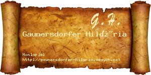 Gaunersdorfer Hilária névjegykártya